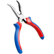 Bend-nose pliers Elbow needle-nose pliers 6-inch clamping pliers fishing pliers with spring wire stripping thin bent-nose pliers 8 inches with teeth