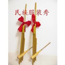 Guizhou Miao nationality handmade bamboo musical instrument stage props Lusheng 6-tube large and small Lusheng bag