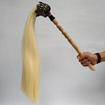 Real horsetail Tai Chi whisk fly slinger magic weapon props floating dust Taoist supplies eunuch Buddha dust sweeper duster floating dust