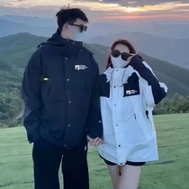 Li Ning Jacket Womens Three-in-One Detachable Velvet Windproof and Waterproof Thick Mountaineering Wear Workwear Mens Jacket Customized