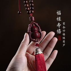 충실도 Cinnabar 조롱박 자동차 펜던트 자동차 펜던트 인테리어 백미러 거울 펜던트 Fulu Ping'an 자동차 액세서리 장식