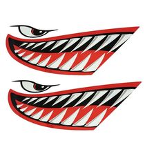2pcs Waterproof Kayak Sticker Diy Shark Teeth Mouth