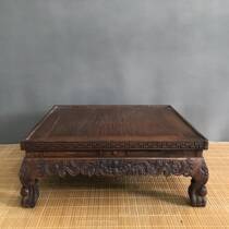 Tea antiques woodware antique old goods collectibles flowers and trees fine kang carved pear flowers OTU pattern table elegant room decoration