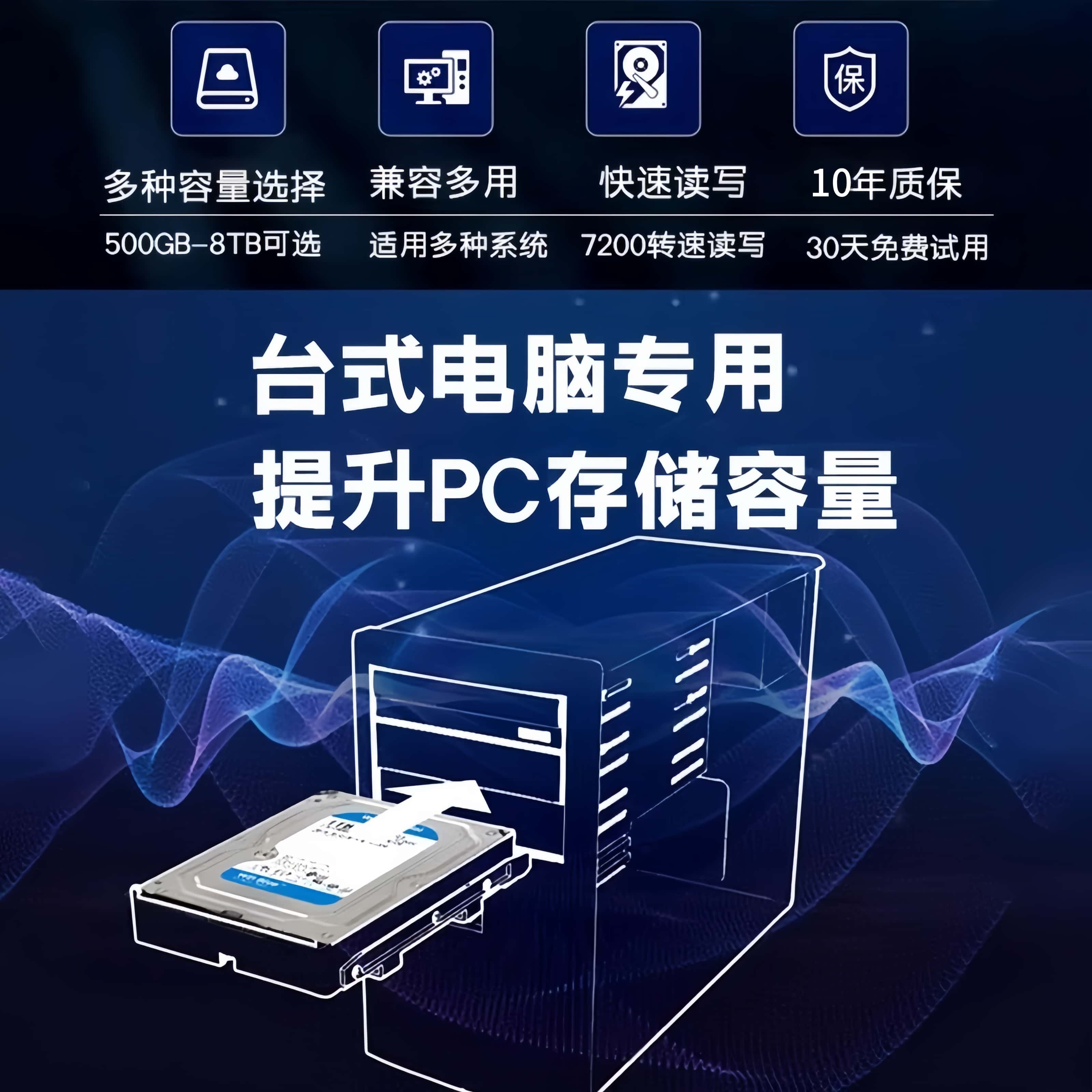 Wd/Seagate High-Speed Mechanical Hard Drive 500Gb/1Tb/2T/3T/4T/6T Desktop Computer Monitoring Game Hard Drive