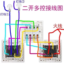 Switch Feidiao control three-control 86 double-open 2-panel mid-open type two-open 2 double-connected multi-control position concealed two-open