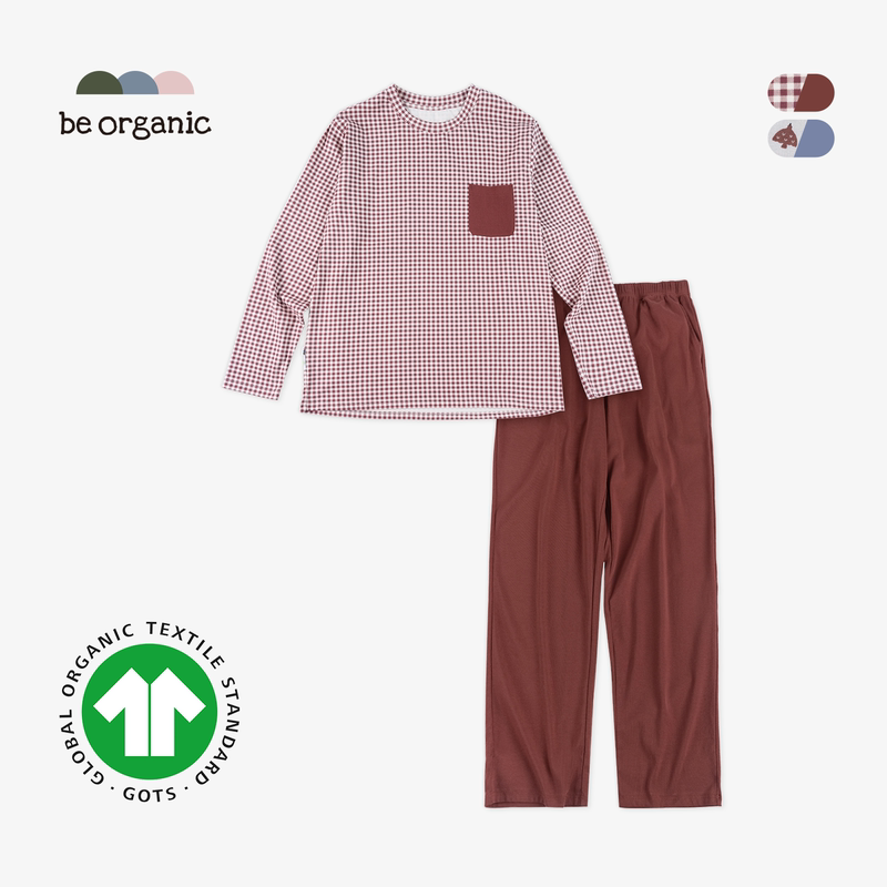 Be Organic【Gots Certified Organic Cotton】Men's Long-Sleeved Loungewear, Skin-Friendly and Comfortable Adult Set Be Organic【Gots Certified Organic Cotton】Men's Long-Sleeved Loungewear, Skin-Friendly and Comfortable Adult Set