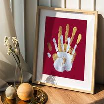 Couple diy handprint photo frame souvenir 520 lover family portrait oil painting hand and foot print mud hand mold palm print