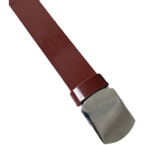 Smooth inner grain old-fashioned durable artificial leather belt strong belt retro glossy wavy belt 65 brown red