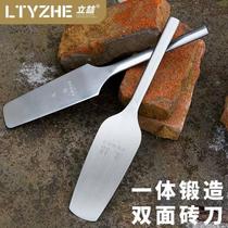 Stainless steel brick knife round handle single-sided trowel large and small masonry mud hydraulic wall building light and thin pad Jiang wall brick cutting knife
