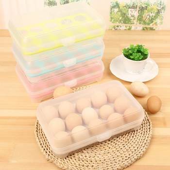 15-grid egg anti-collision storage box refrigerator egg storage and freshness box portable egg grille holder