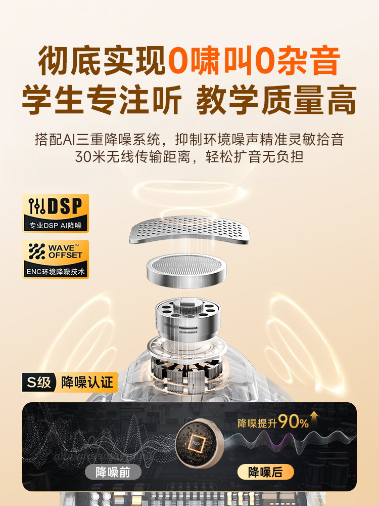 M20 Wireless Lavalier Microphone Amplifier for Teachers, High Volume Speaker for Teaching, Jinyun