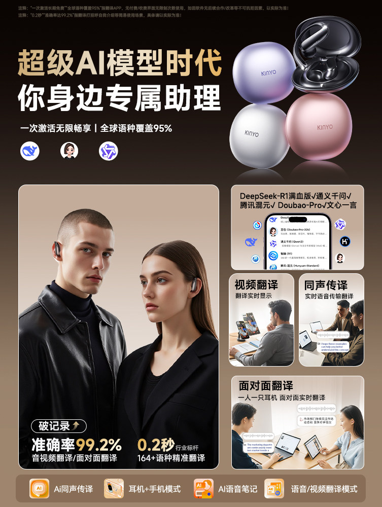 Bluetooth Earphones, Over-Ear Wireless 2025 New Model, Bone Conduction, Translation, Sports, Running, Long Battery Life, Best-Selling List