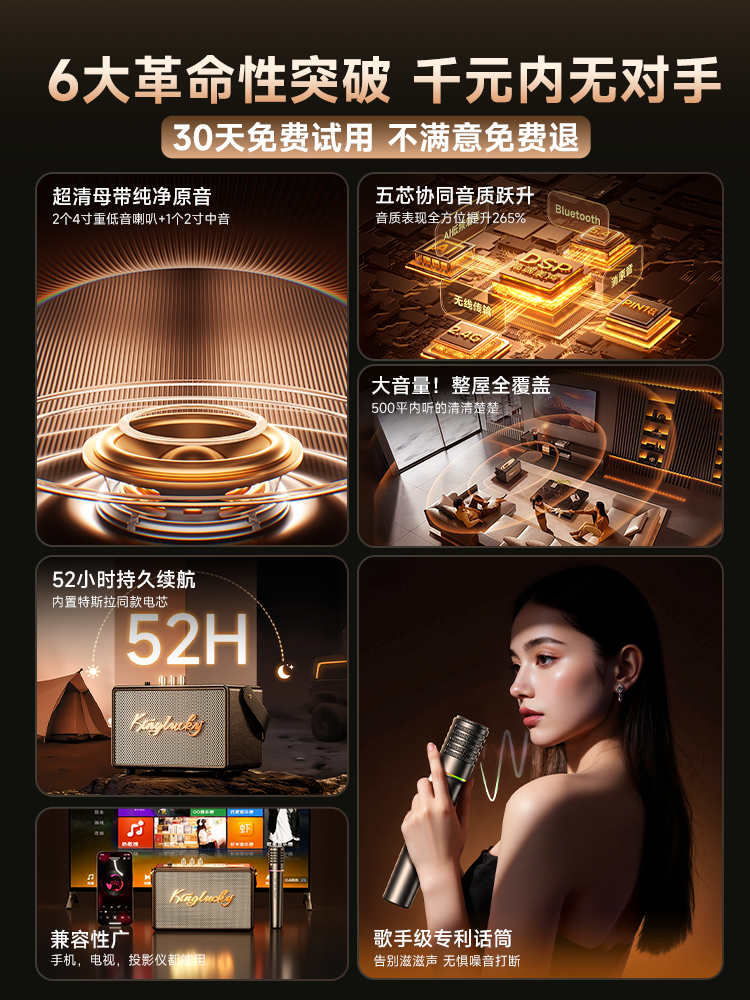 Jinyun S21 Bluetooth Speaker Home Karaoke Microphone Audio Integrated Microphone Family Ktv Outdoor Top Ten Brands