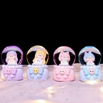 Little Red Books same cute cartoon girl mini crystal ball ornaments glowing girls heart desktop decoration
