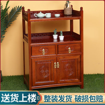 Tea cabinet solid wood sideboard small tea cabinet new Chinese style living room sofa side cabinet storage cabinet tea storage cabinet