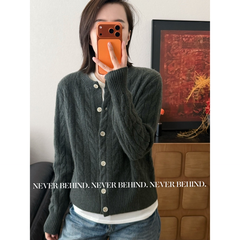 9.12 【Collectible Edition】Store Anniversary Benefits Old Money Style Classic Twist 100% Cashmere Cardigan 320~350g