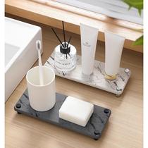 Light luxury marble diatom mud bathroom shelf washbasin absorbent quick-drying wash pad kitchen sink storage