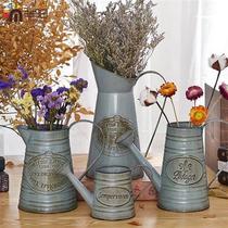 Decoration iron flowerpot shower iron vase flower bucket kettle American flower vessel retro decoration flower arrangement ornaments decoration