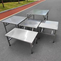 Stainless Steel Folding Table Portable Barbecue Table Outdoor Stall Commercial Night Market Simple Dining Table Small Square Table