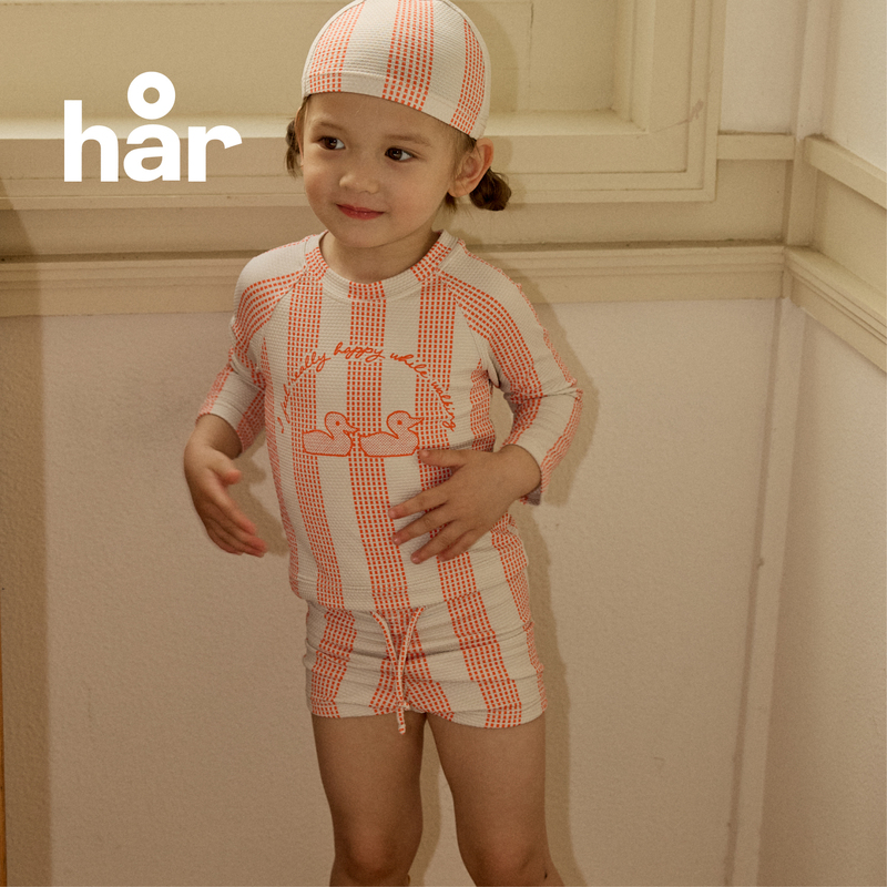 Har 2026 Summer New Children's Swimsuit Sun Protection Hot Spring Nordic Style Long-Sleeved Two-Piece Swimsuit Set Har 2026 Summer New Children's Swimsuit Sun Protection Hot Spring Nordic Style Long-Sleeved Two-Piece Swimsuit Set
