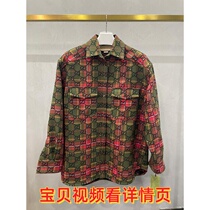 ()Womens retro plaid pattern shirt