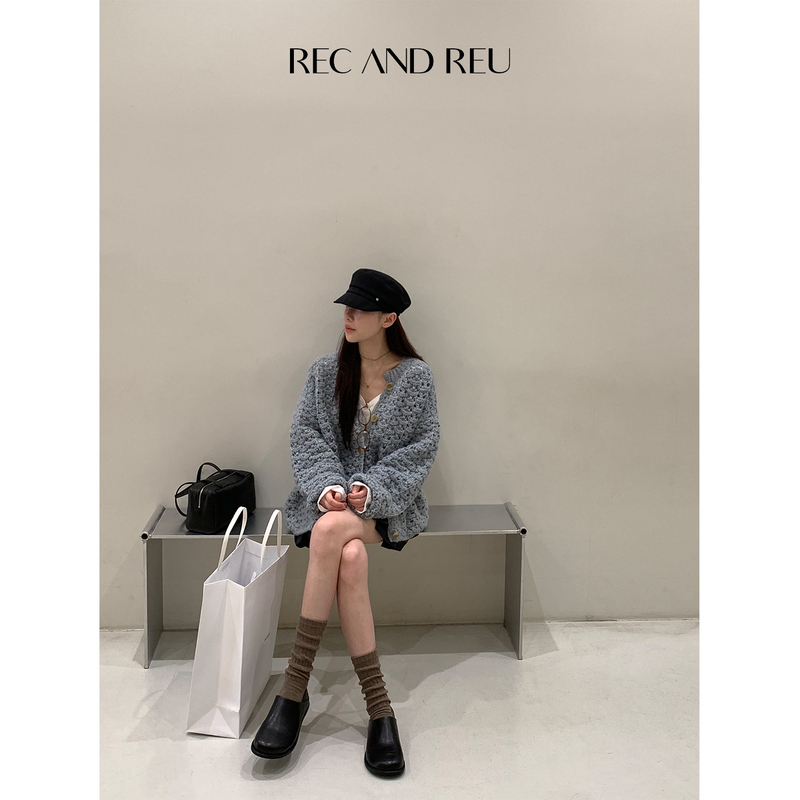 Rec and Reu【Milk Leather Shoes】First Layer Calfskin, Versatile and Highly Recommended, Round Toe Slip-On Mules
