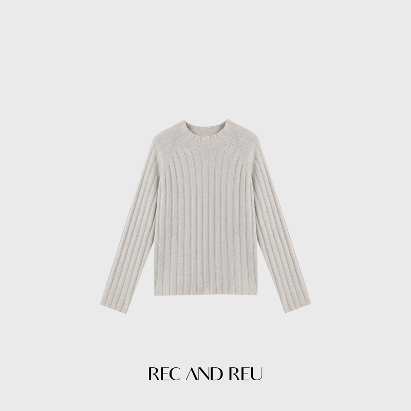 Recandreu 10Th Anniversary Wool Camel Hair Fp Clean Minimalist Gentle Soft Half-Turtleneck Ribbed Sweater Recandreu 10Th Anniversary Wool Camel Hair Fp Clean Minimalist Gentle Soft Half-Turtleneck Ribbed Sweater