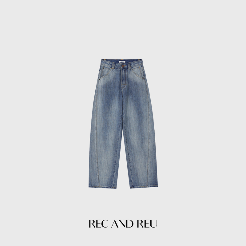 Rec and Reu 【Kept for Four Ten Thousand Years】Layered Atomization Gradient Washed Straight-Leg Slimming High-Waisted Jeans Rec and Reu 【Kept for Four Ten Thousand Years】Layered Atomization Gradient Washed Straight-Leg Slimming High-Waisted Jeans
