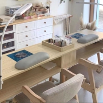 Solid wood Internet celebrity Japanese style single manicure table vacuum cleaner double manicure table and chair set light luxury simple manicure table