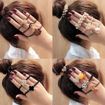 2024 new Korean version of Internet celebrity hairband hairband leather cover headwear simple female hair tie rubber band temperament hairband