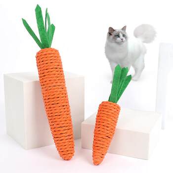 New pet toys in stock, hemp rope carrot cat toys, carrot hemp rope funny cat toys