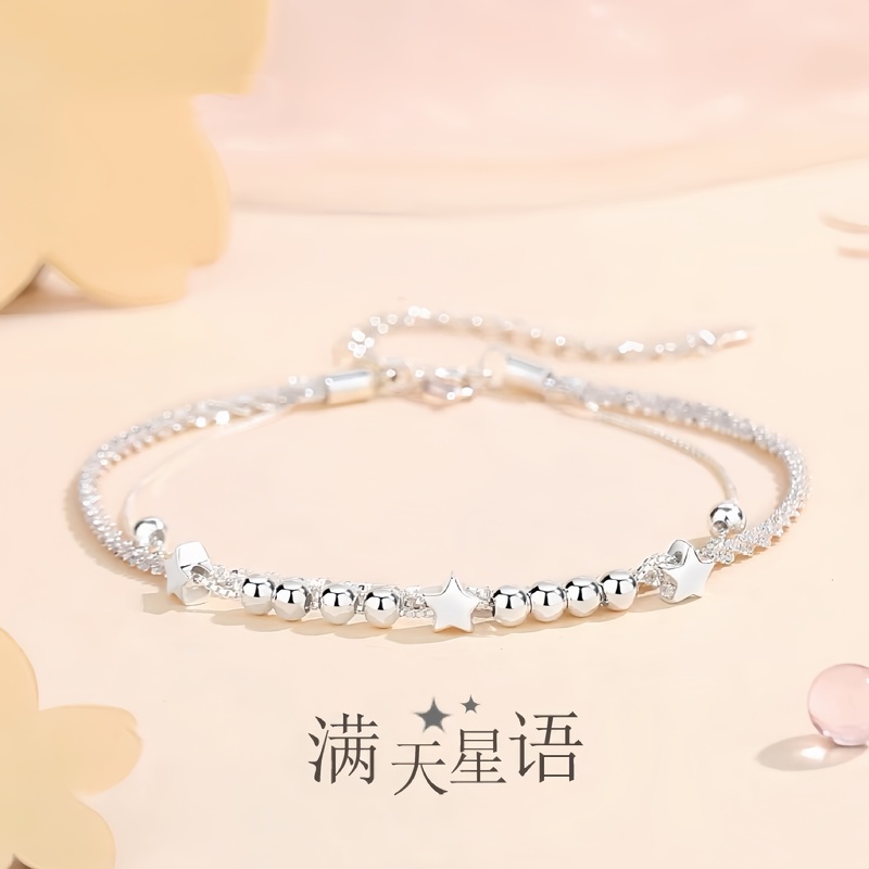 Gypsophila Silver Bracelet for Women, Light Luxury, Niche, Exquisite, High-End, Young Style, Gift for Girlfriend, Wife, Best Friend, Birthday Present