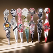 Hand-made knife with moderate straight blade retro style kunai knife finished thorn rose gorgeous metal high-value letter opener