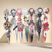 Hand-made knife exquisite ready-made letter opener half-blade jewelry kunai knife ninja-style red small straight blade gift