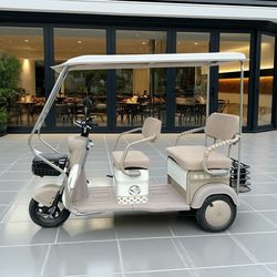 Emma's Special Rain Canopy for Tricycles, Foldable Stainless Steel Small Bus and Electric Vehicle Rain Cover with Tempered Glass and Thickened Material