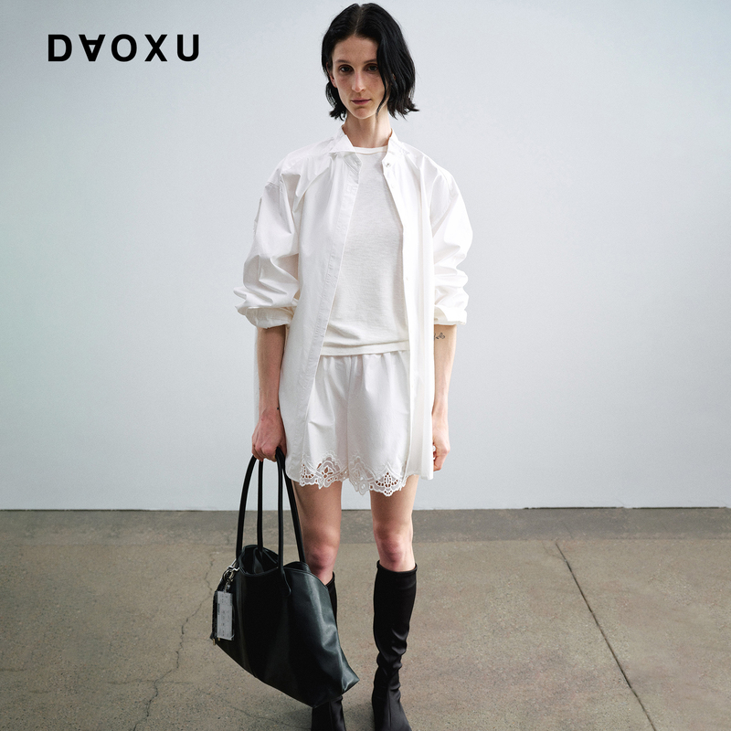 Daoxu Reverse Cutout Wing Collar Long Sleeve Shirt - Lazy Style Premium Everyday Versatile Casual Shirt