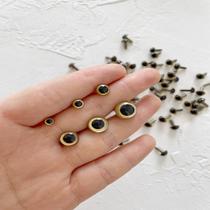 Colorful Pearlescent Golden Crystal Eyes Wool Felt Poke Crochet Doll Handmade DIY Doll Straight Pin Eyes