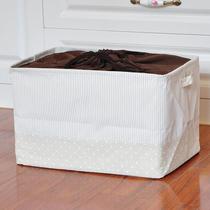 Cloth and toy storage box with beam mouth fabric storage box moisture-proof folding storage box with lid cotton and linen large storage box