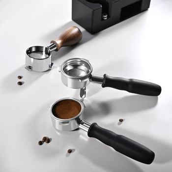 Suitable for La Marzocco 58mm Coffee Machine, 51 Bottomless Handle, Solid Wood 54 with Base, M10 Rubber Handle