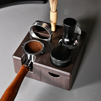 Italian Coffee Tamper with Square Base, Powder Hammer with Drawer, Multifunctional Handle, Storage Box