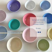 Lost blue Korean-style color enamel cups and saucers macarons cream-colored enamel coffee cups high-value tableware