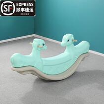 Double animal seesaw childrens indoor home baby rocking horse rocking seesaw rocking horse kindergarten toy