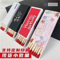 Customized advertising printing extended matches birthday candles baking cake shop spot match box