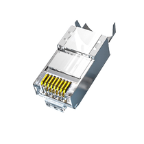 Value meter Category 7 network cable crystal head 10G shielded 50U gold-plated CAT7 engineering grade RJ45 computer network connector