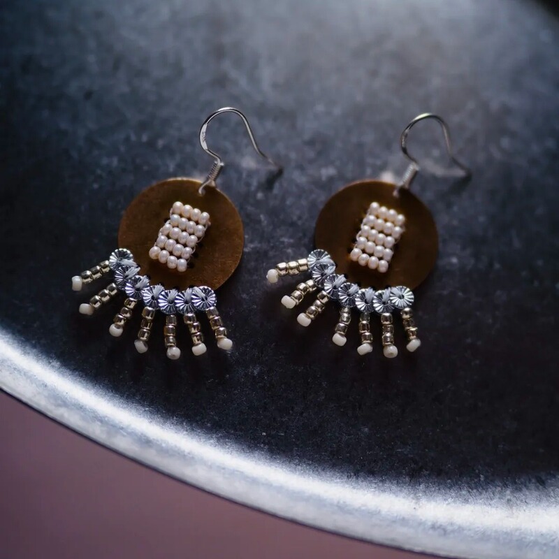 Exotic Bead Ballads | Ethnic Style Rice Bead Tassel Earrings with Contrasting Colors, Handmade Beaded Bohemian Exotic Design Earrings Exotic Bead Ballads | Ethnic Style Rice Bead Tassel Earrings with Contrasting Colors, Handmade Beaded Bohemian Exotic Design Earrings