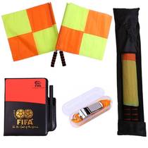 Football referee set red and yellow card metal referee whistle linesman flag bearer flag referee tool kit coach game use