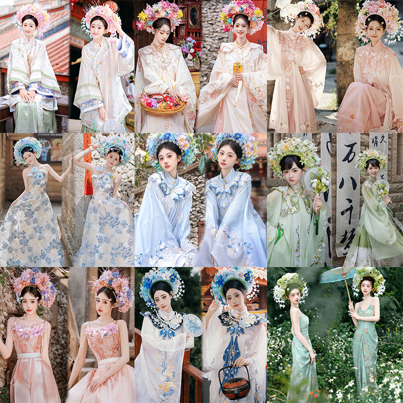 Quanzhou Xunpu Women's Hairpin Flower Decoration Ming Dynasty Hanfu Ancient Costume Photo Shoot Clothing Retro Cheongsam Ethnic Style Outdoor Travel Photography