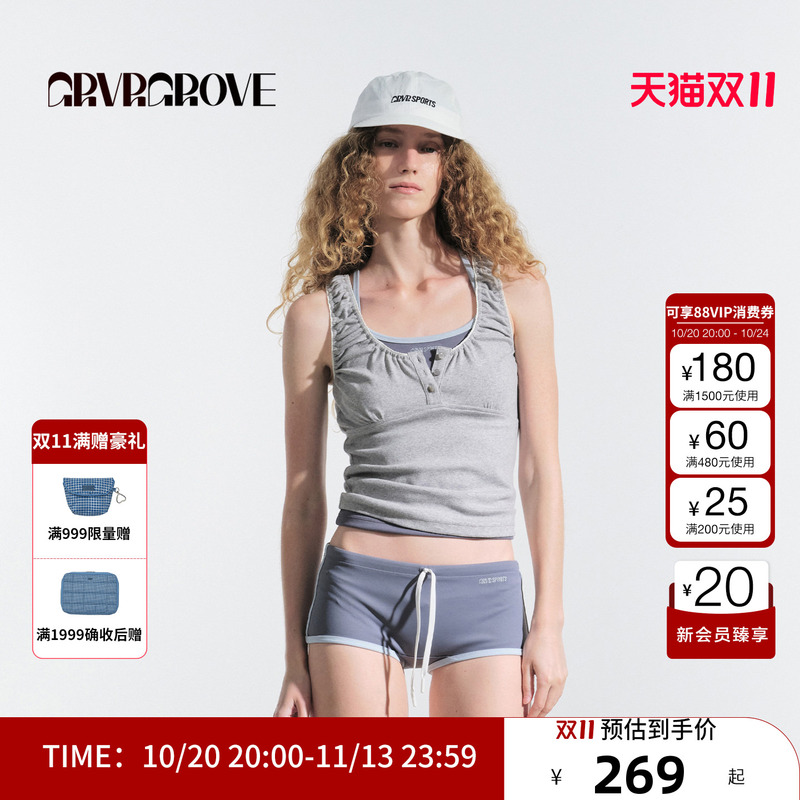 Grvr Grove Official Flagship Store Hs Summer Style Women's Knitted Sleeveless Short Vest Gm5Sl06M Grvr Grove Official Flagship Store Hs Summer Style Women's Knitted Sleeveless Short Vest Gm5Sl06M