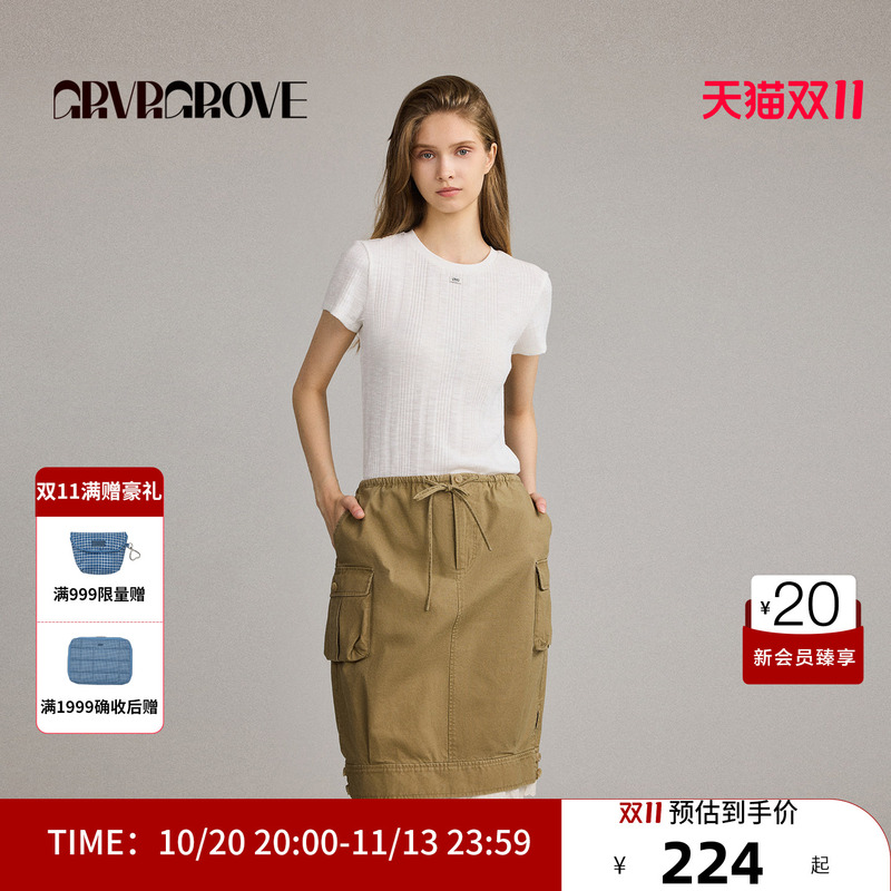 Grvr Grove Official Flagship Store 26Fw New Autumn Short-Sleeved T-Shirt Gf26Tsc66