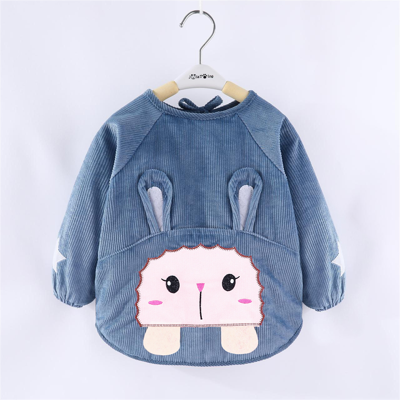 Children's smock baby reverse-wearing anti-crystal velvet smock protector for boys and girls autumn and winter long-sleeved baby bib skirt